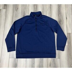 Nike Dri-Fit Blue 1/4 Zip Fleece Lined Long Sleeve Pullover Mens Sz XL